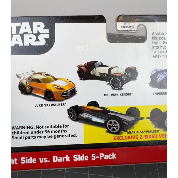 Star Wars Hot Wheels Light Side Vs. Dark Side 5-Pack 2-Sided Vehicle Anakin Obi- - Picture 6 of 11